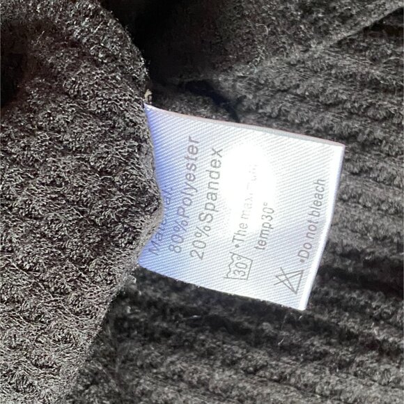 Boutique Waffle Knit Faux Button Shirt-Black-Size M-GUC - Picture 4 of 5